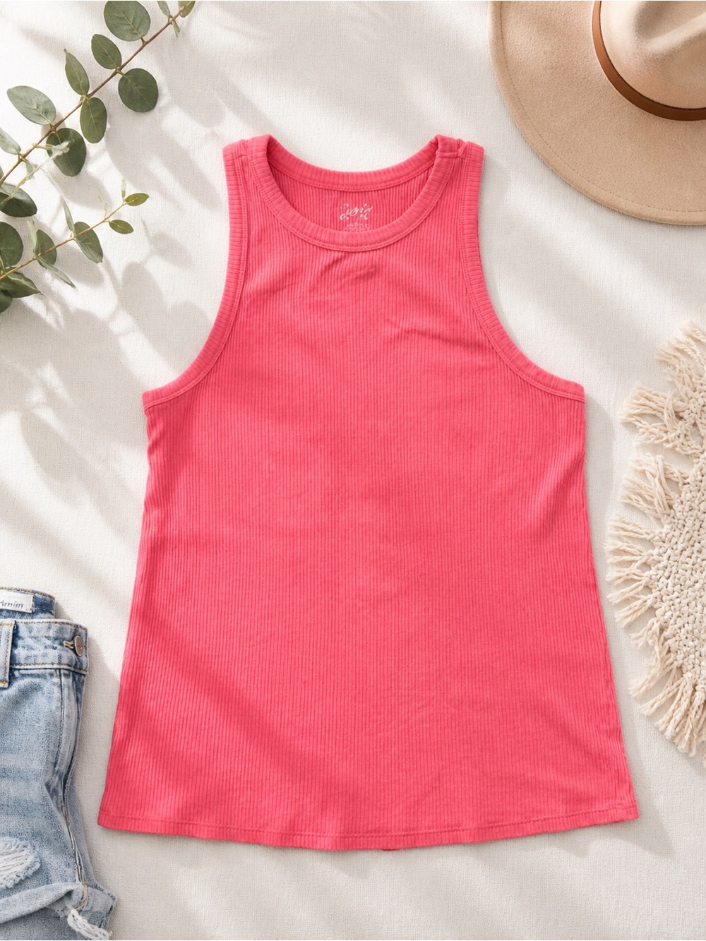 Maurices Pink Ribbed Tank Top